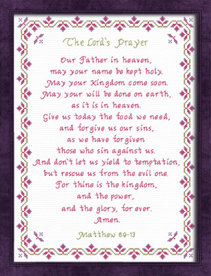 The Lord's Prayer NLT pink and purple floss